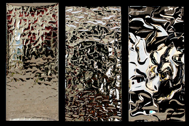 3Dステンレスパネルのライティング効果】水面柄ステンレスパネル